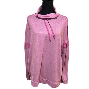 PURPLE MOCK NECK SWEATSHIRT WITH TIE AND STRIPE DETAIL